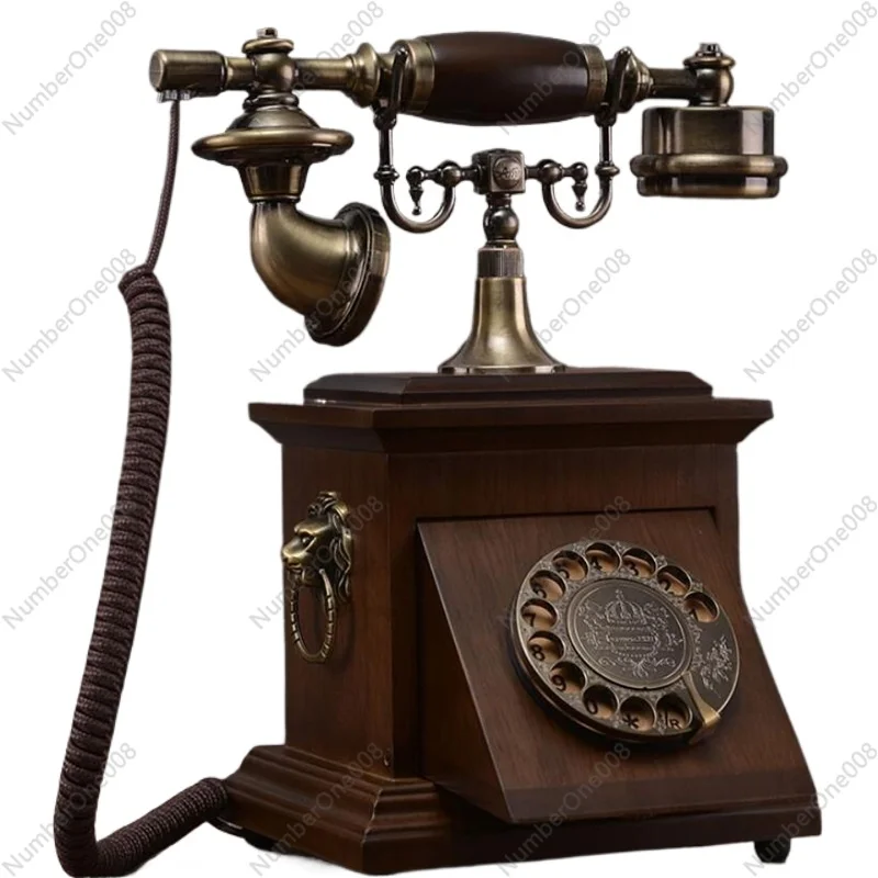 

retro quadrate landline Telephone home house office hotel made of wood Antique Set Classical key vintage fixed phone caller ID