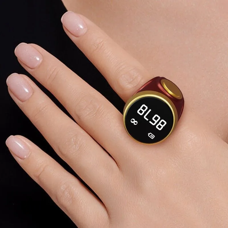 FOR S9 Manual Ring Electronic Counter Visual Counter Touch Digital Display Hand Press Charging Smart Luminous
