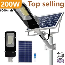 Potente luz Solar para exteriores, farola de 200W, 6000mah, impermeable, automática, de anochecer a amanecer, para garaje y jardín