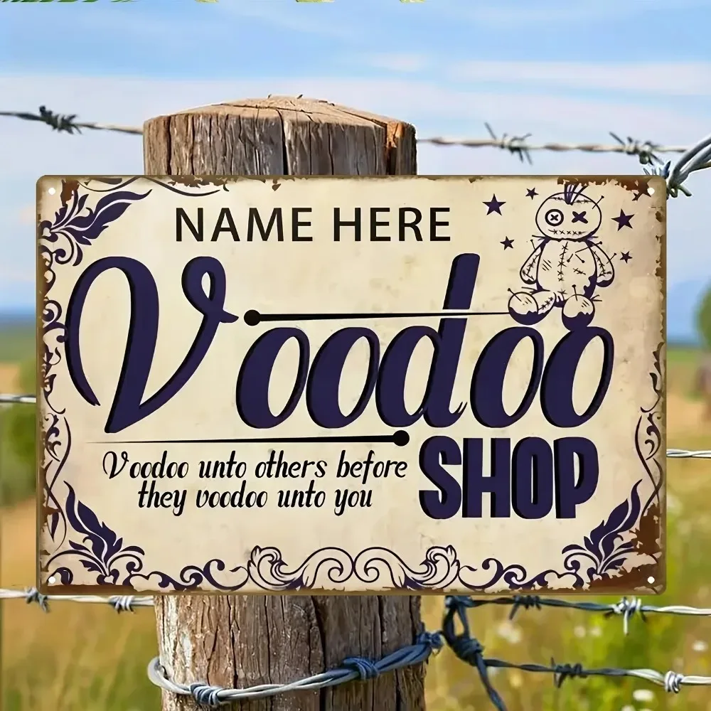 8×12Inch 20×30CM Personalized Custom 2D Flat Vintage Tin Metal Sign Voodoo Mystic Element Waterproof Bedroom Bar Cafe Garden Out