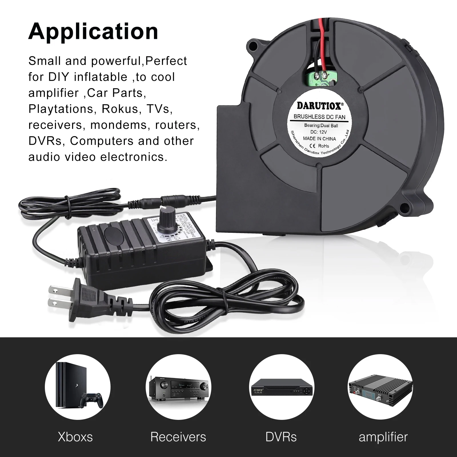 冷却ファンプリントターボブロワー12v dc 97x94x33mm,温度調節可能な速度,100v 220v