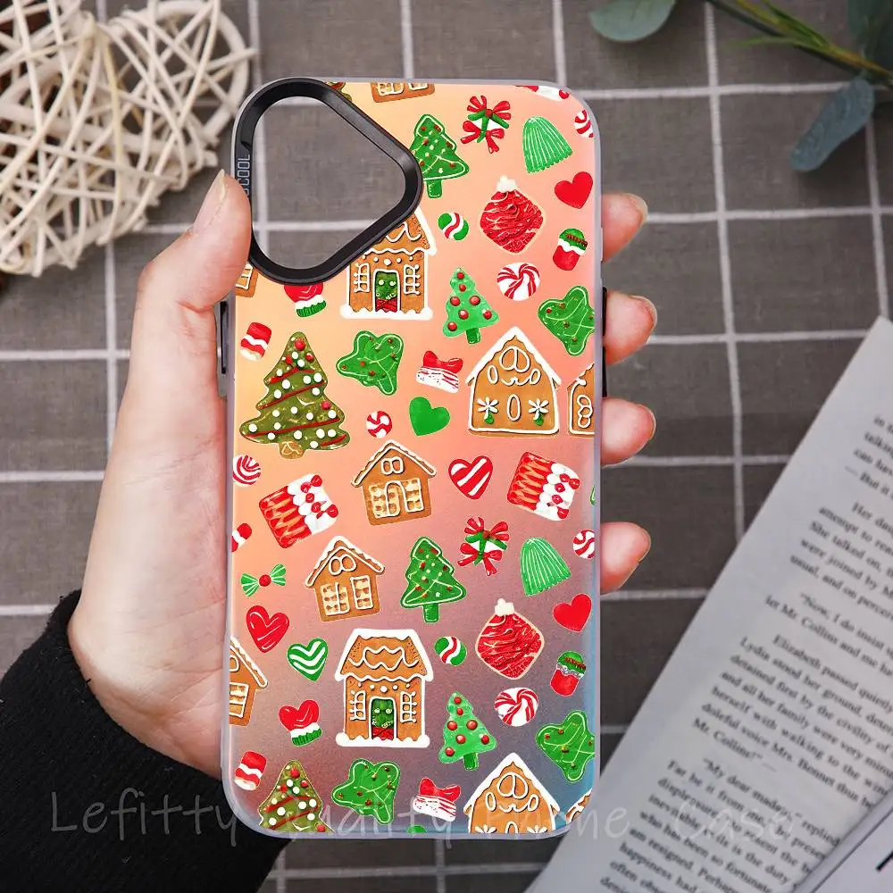 

Christmas Gift Cool Phone Case For IPhone 16 15 14 13 12 11 Pro Max Matte Aurora Multicolor Laser Metallic Gradient Funda