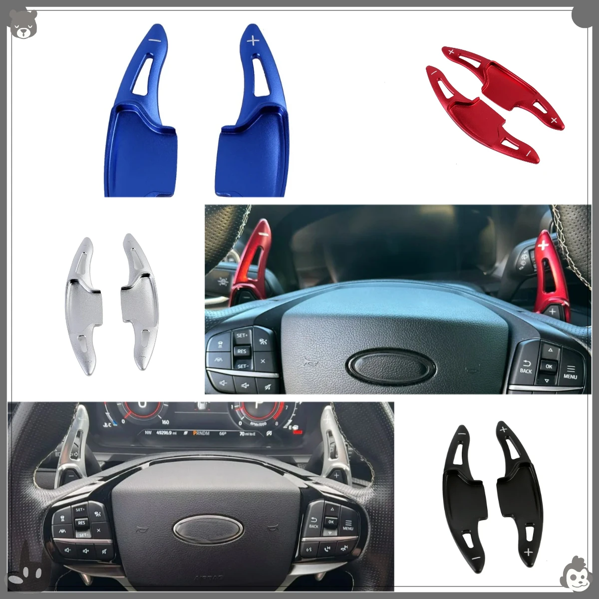 

2pcs Car Steering Paddle Shift For Ford Explorer 2020 - 2023 Base XLT Limited Platinum Aluminum Alloy Wheel Gear Extension