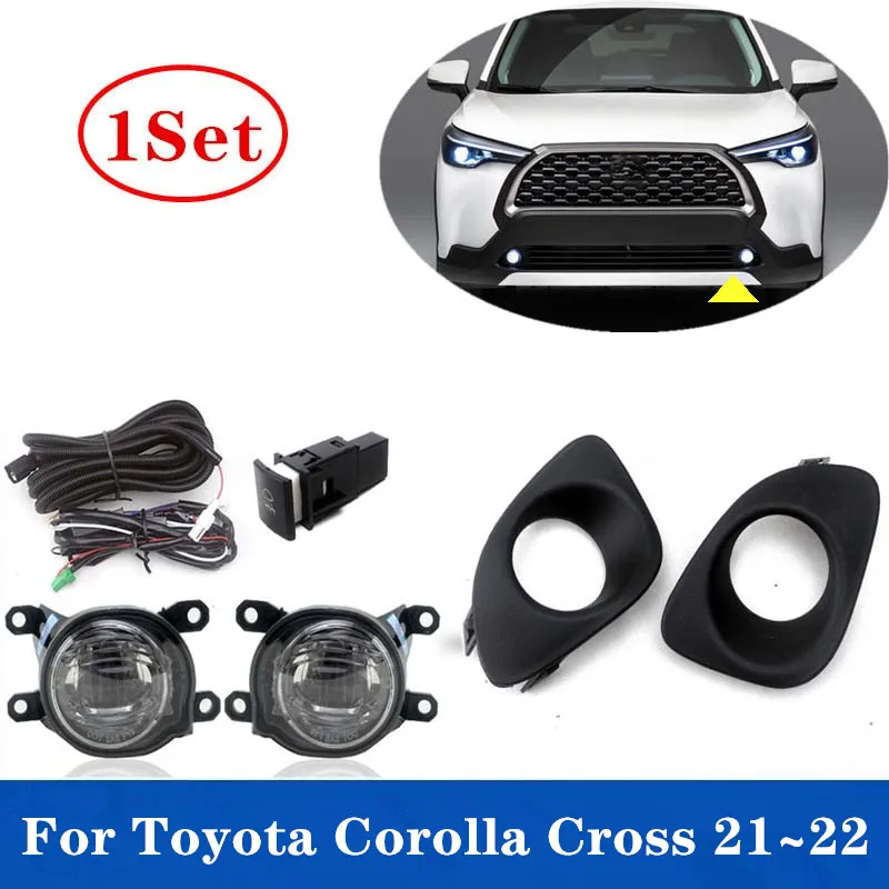 

1Set LED Front Bumper Fog Light Assembly For Toyota Corolla Cross Frontlander 2021 2022 W/ Wiring Harness Power Switch