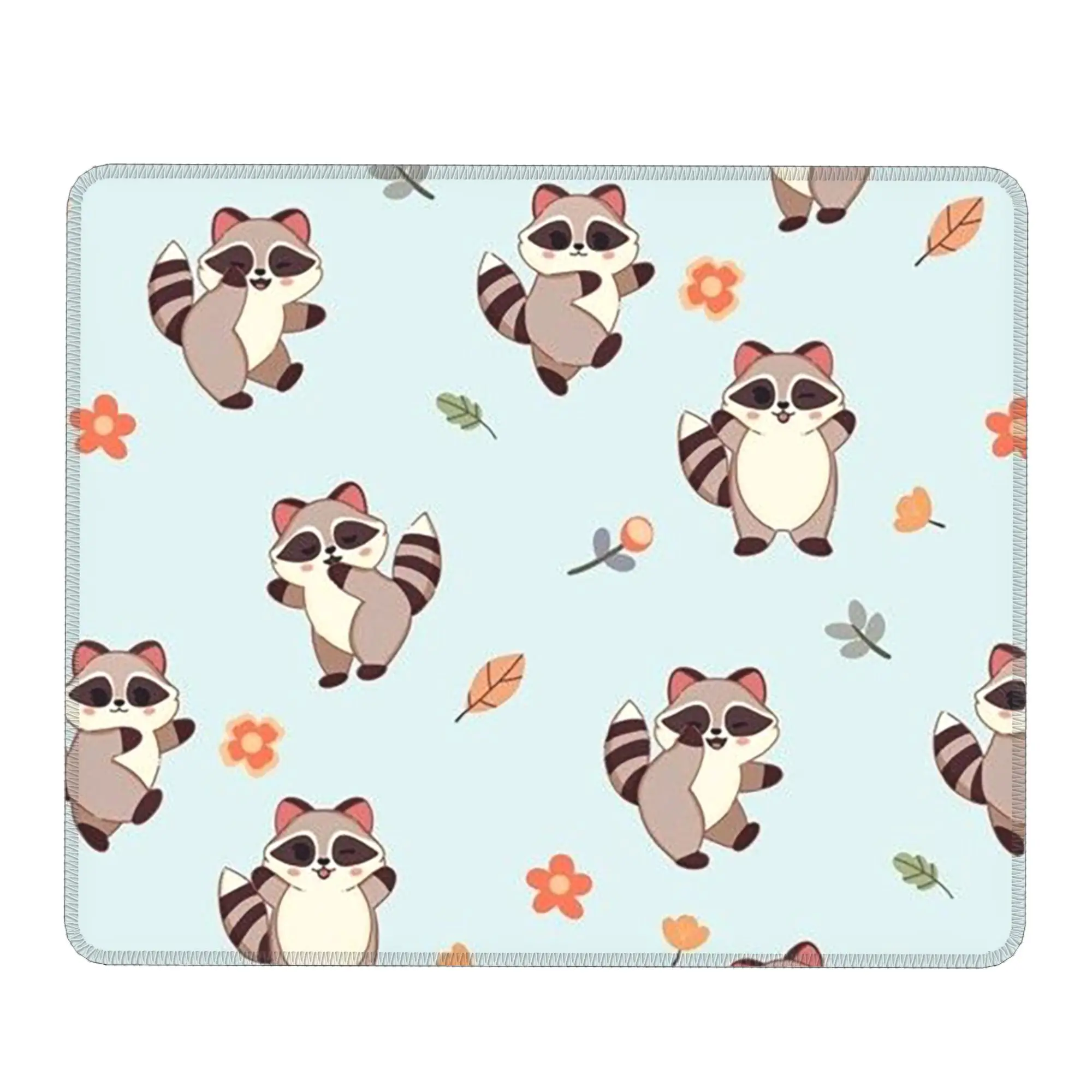 Cute Cartoon Brown Raccoon Pattern Mouse Pad Computer Keyboard Mouse Mat Gamer PC Laptop Desk Mat Office Accessories Table Mats