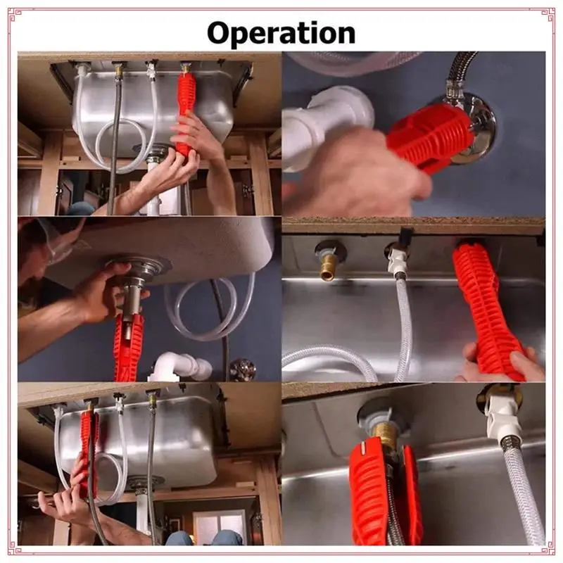 Eight In One Multifunctional Sanitary Faucet Socket Sink Wrench Heating Domestic Water Heater Screw Removal Hardware Tool