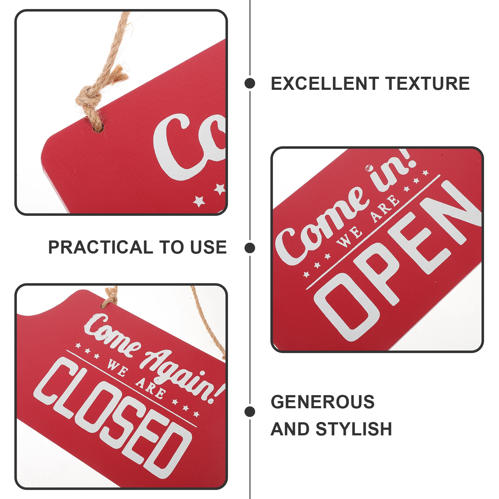 

Double-Sided Wooden Open Closed Sign Retro Business Door Hanging Sign for Cafe Restaurant Shop Decoration Open Closed Signs