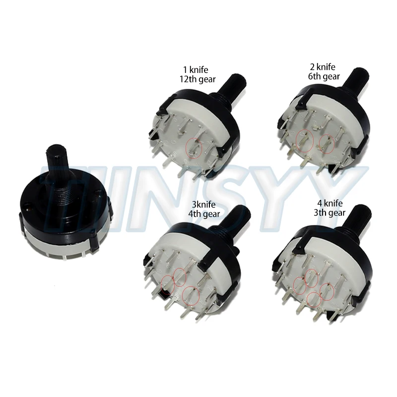 RS26 Selectable Band Rotary Channel Selector Switch Single Deck Rotary Switch Band Selector 1 Pole Position 12