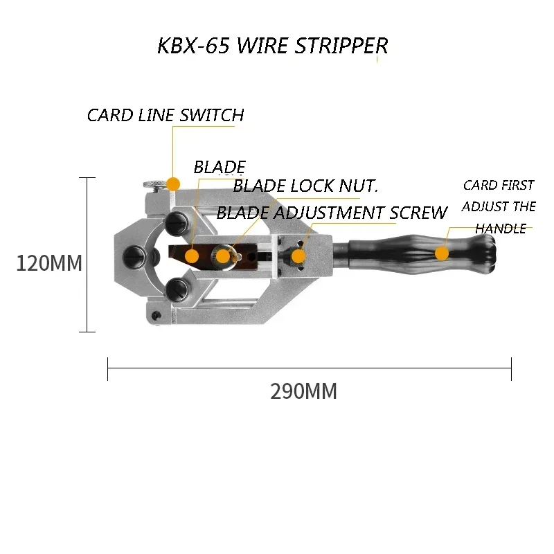 Multi-function Manual Semiconductor Insulation KBX-65 Rotary Cutting Type  Cable Stripper High Voltage Stripper