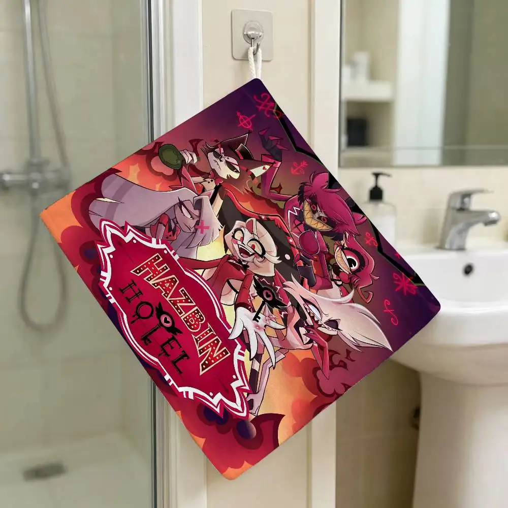 Alastor Angel Dust Vaggie Household Hanging Towel Polyester Cotton Hand Wiping Towel Sturdy For Bathroom Bedroom