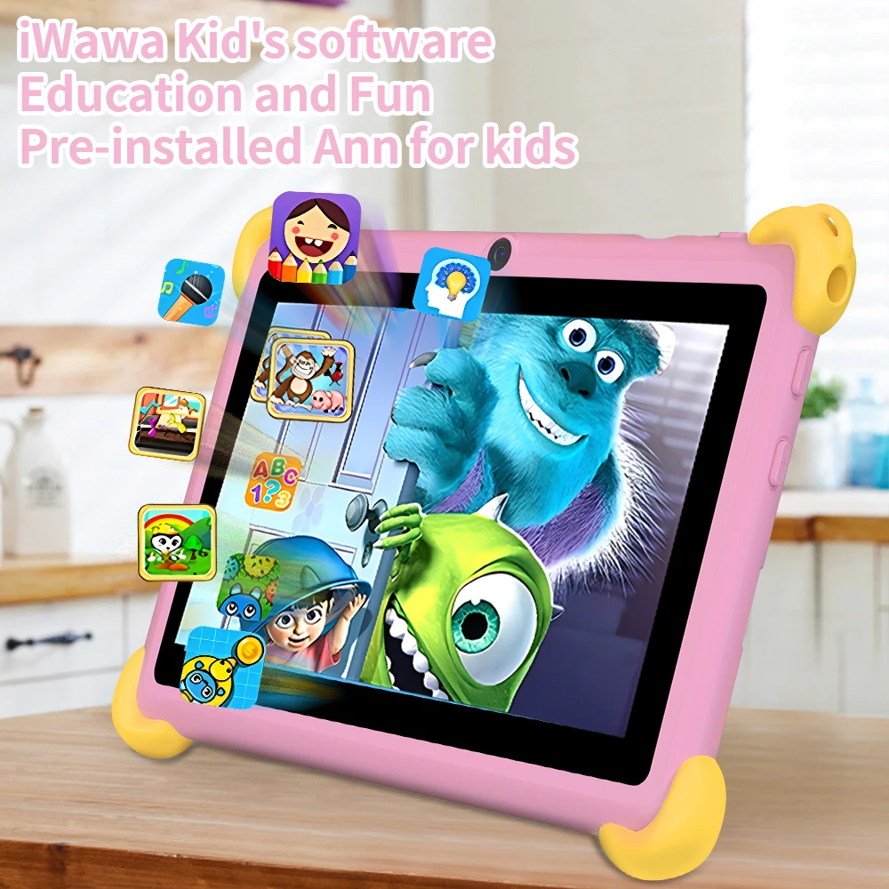 5G Wi-Fi 7 Inch Kid Tablet 4GB RAM 64GB ROM 4000MAH Battery Dual Camera Children's Android 12 Gift Kids