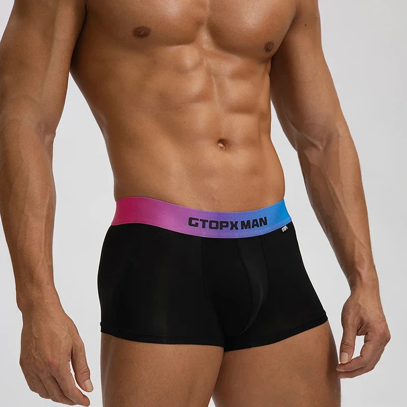 Boxer respirant à séchage rapide pour hommes, culotte sexy, sous-vêtements d'été, caleçon glacé, bien-être, caleçon, mode