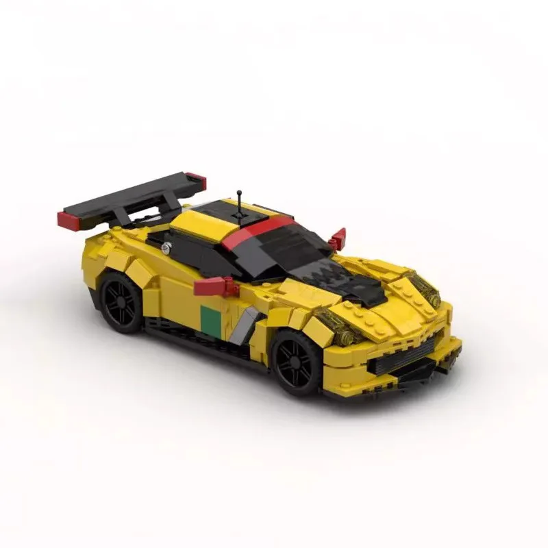 MOC  Corvetted C7.R Speed Champions Sports Cars Building Blocks Bricks Set Kids Toys Gifts For Boys And Girls