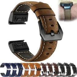 Genuine Leather Strap For 22 26mm Garmin Fenix 7X 7 Pro Solar/6X 6 Sapphire 5 5X Plus 3 HR/Epix Gen 2 QuickFit WatchBand ring