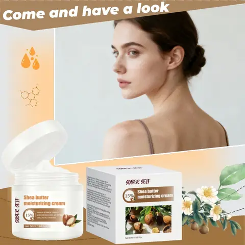 15 % Sheabutter-Feuchtigkeitscreme mit Kamelienblüten- und Glycerinenextrakten für Hände, Füße und Körper, Unisex-Hautpflege