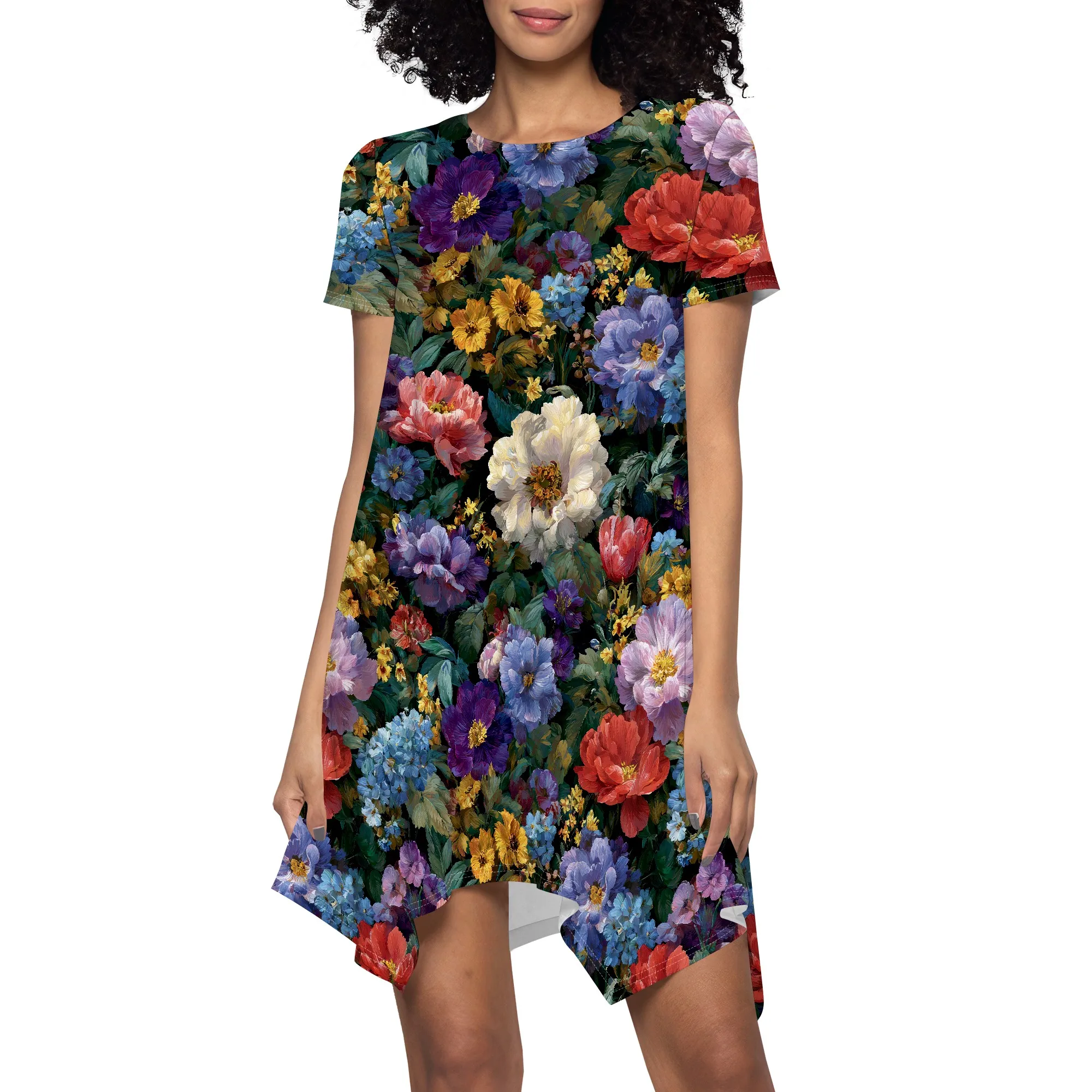 

Women's blouse-style short skirt, short-sleeved short skirt