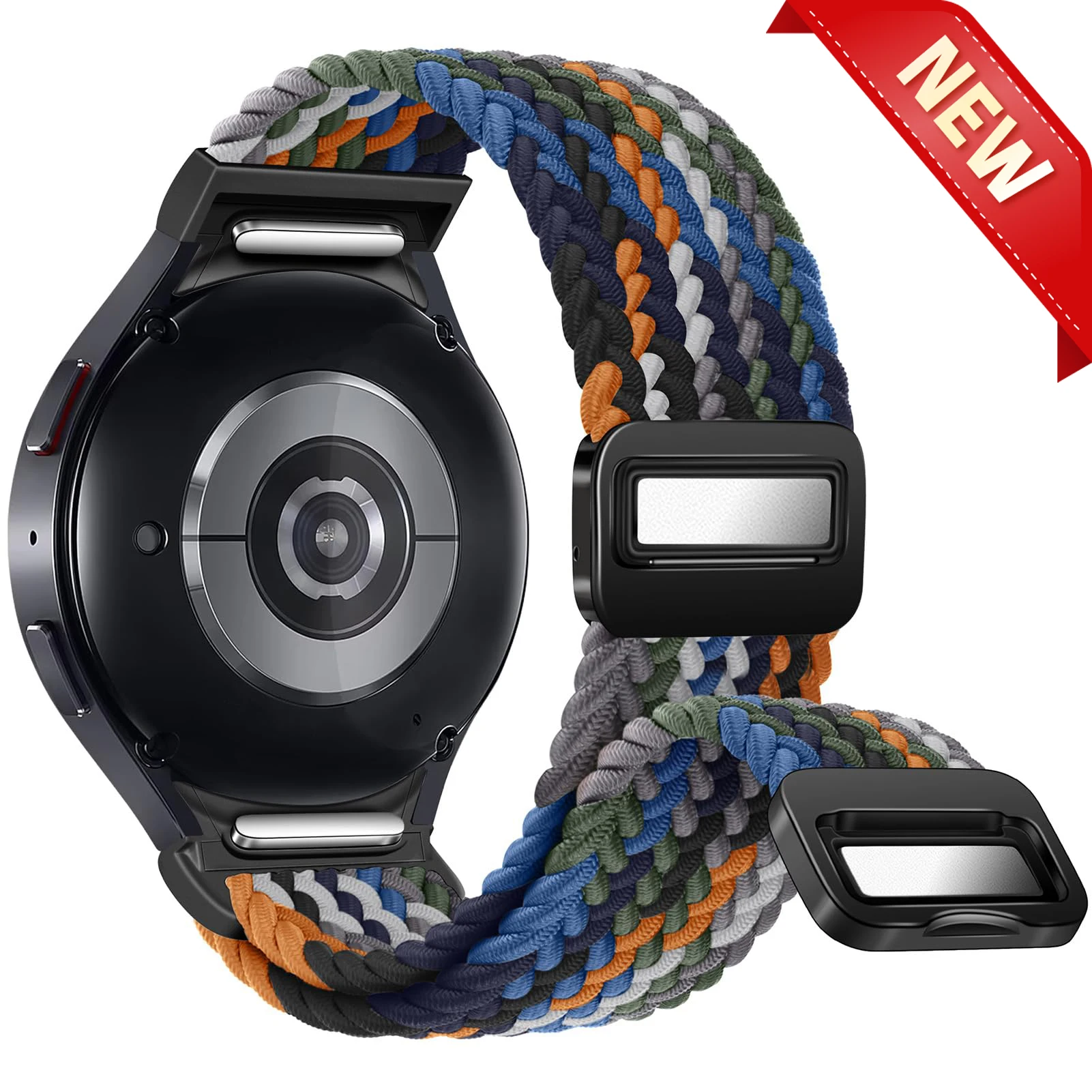 

No Gaps Band For Samsung Galaxy Watch 7 6 4 classic/5 pro 47mm 44mm 40mm Braided solo loop Magnetic bracelet Galaxy watch6 strap