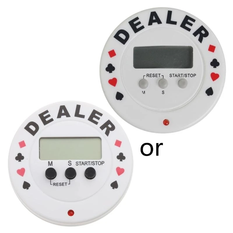 U13C Casino Tournament Timer Professional Digital Dealer Timer Plastic Chips Game Accessories Easy to Use