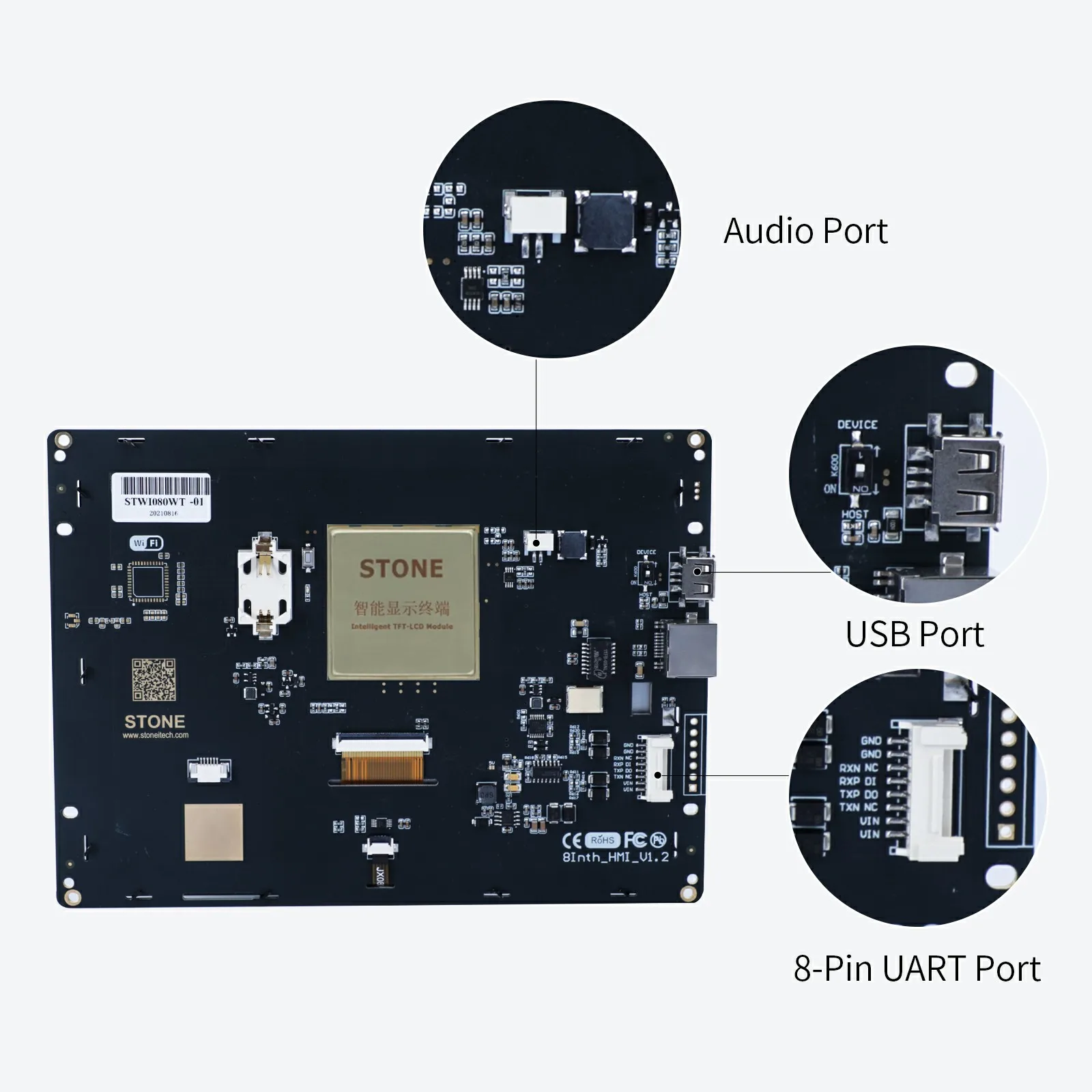 SCBRHMI – Module d'affichage tactile LCD résistif Intelligent HMI, 7 pouces, polychrome, facile à utiliser pour les programmeurs de base