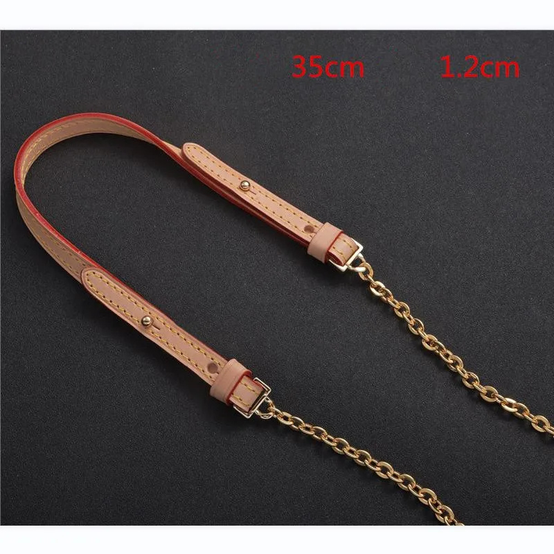 Hot Fashion Women Handbag Lady Bag Parts Replacement Vegetable Tanned Leather Golden Metal Chain Shoulder Strap For Designer