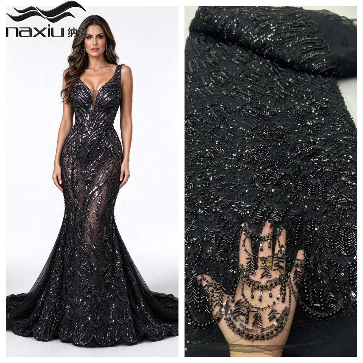 Madison African 3D Handmade Beaded Lace Fabric High-Quality Luxury Bridal French Tulle Mesh for Wedding Dress