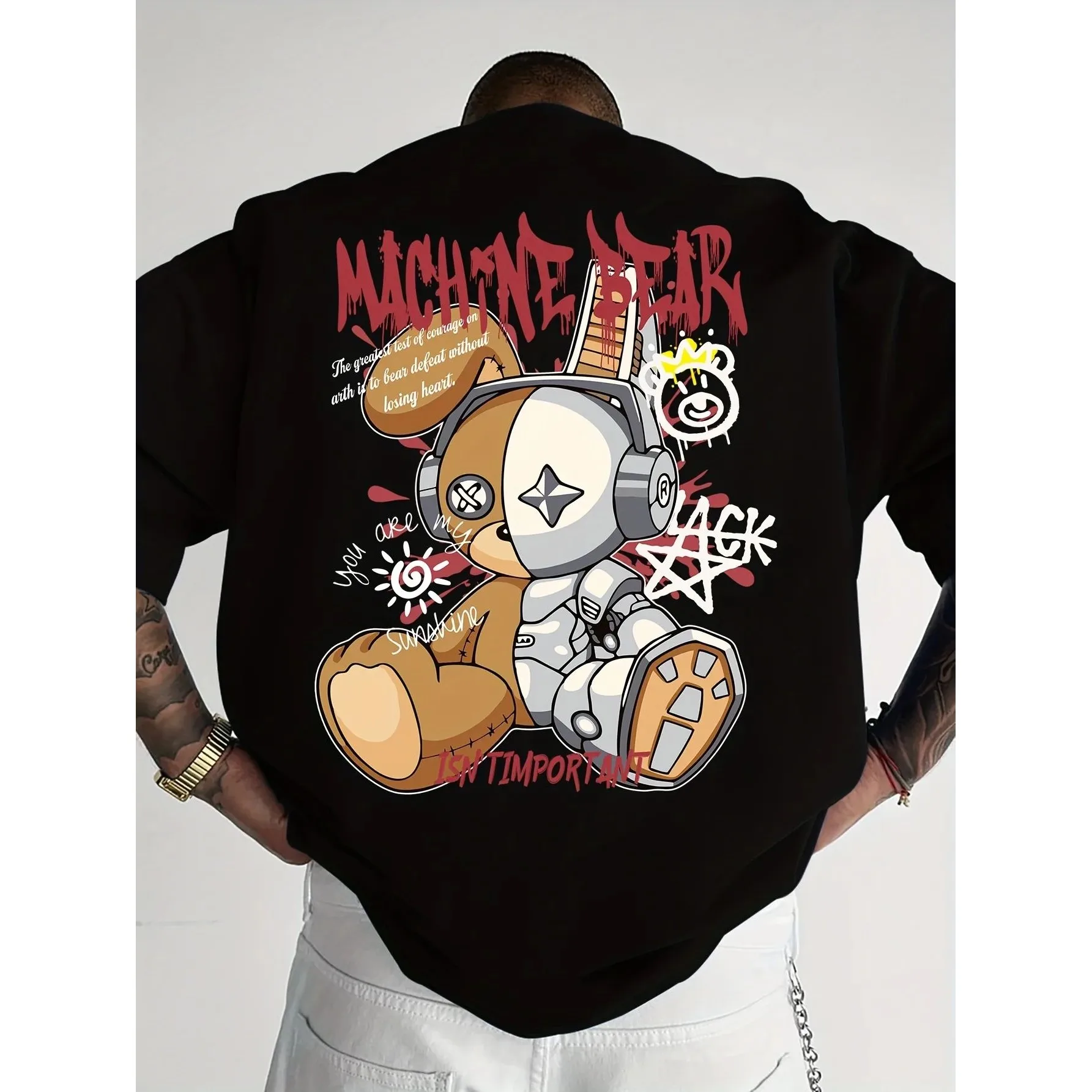 

Summer 2025 New Men's T-irt 3D Printed Pattern Casual Cleanfit Sle PU Leather Nine Sve Ciwalk Suitable T-irt