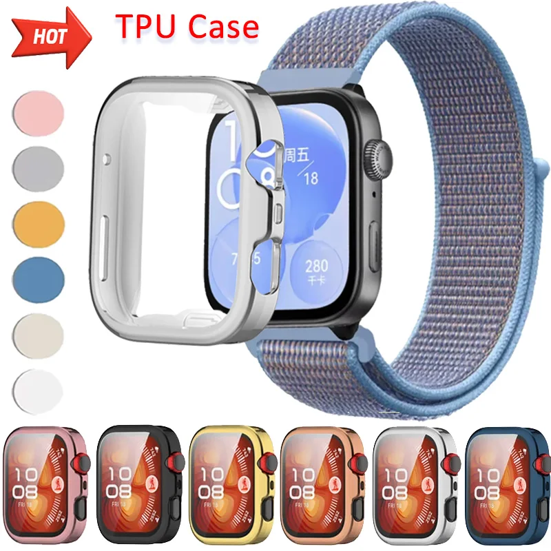 화웨이 워치 핏 4/4 프로용 TPU 케이스 소프트 쉘 충격 방지 풀 프레임 스크린 보호 쉘 범퍼 커버 화웨이 워치 핏 4/3