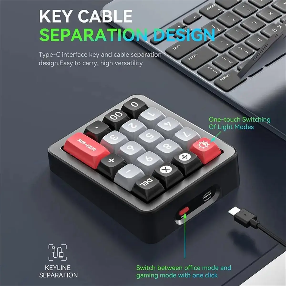 A43M K812 Mechanical Keyboard Wired Hot Swappable Numpad RGB Mechanical Gaming Keyboard Programmable for Win/Mac/Game White