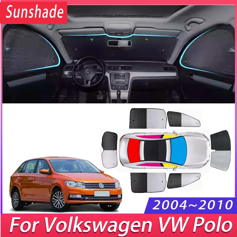 Car Sunshade For Volkswagen VW Polo 2004~2010 2007 2008 2009 2010 Insulation Protection Sunshade Windshield Visor Accessories