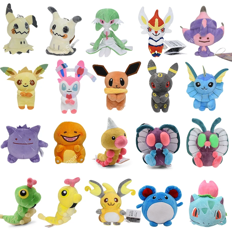 24 Styles Pokemon Plush Toy Poké Ball Mimikyu Cinderace Charmander Eevee Umbreon Butterfree Caterpie Raichu Soft Stuffed Toys