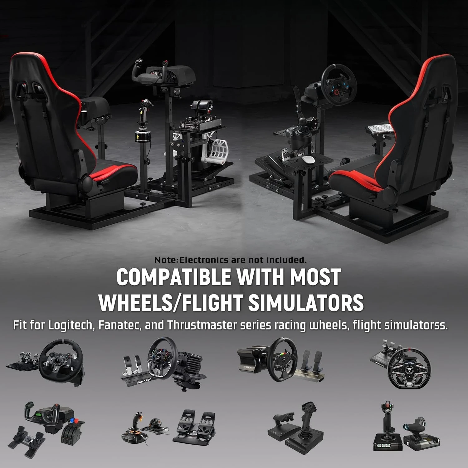 G920 Flight Racing Simulator Cockpit mit ergonomischem Sitz, passend für Logitech/Hotas Warthog, ohne Rad, Handbremse und Joystick