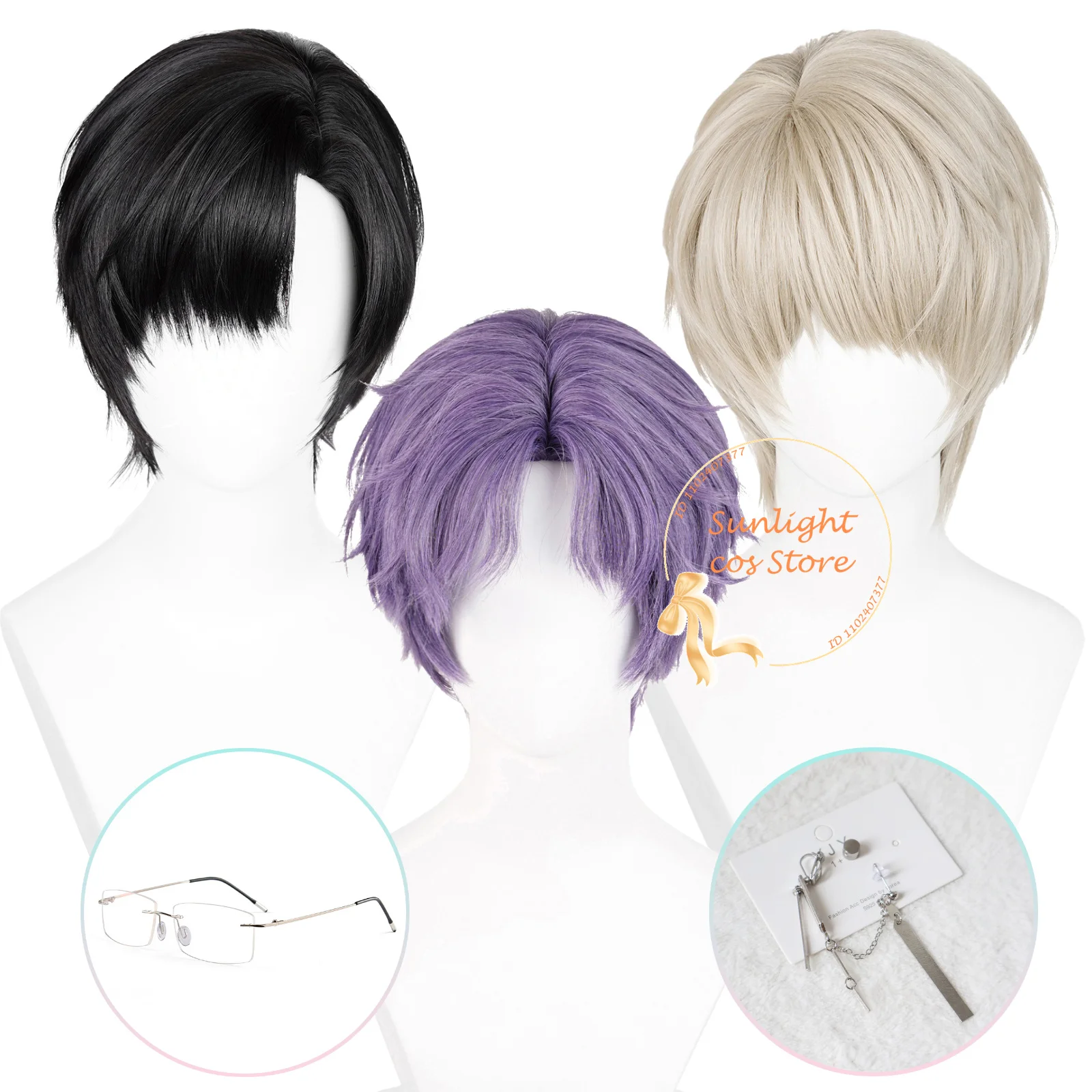 

Rafayel Xavier Zayne Cosplay Anime Wig 30cm Short Cos Costumes Wig Heat Resistant Synthetic Hair Halloween Party Wigs + Wig Cap