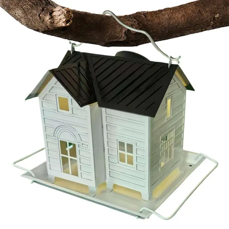 

Solar Bird Feeder Hangable Wild Bird Feeder Squirrel-proof Parrot Food Container For Lawn Patio Backyard Hangable Parakeet