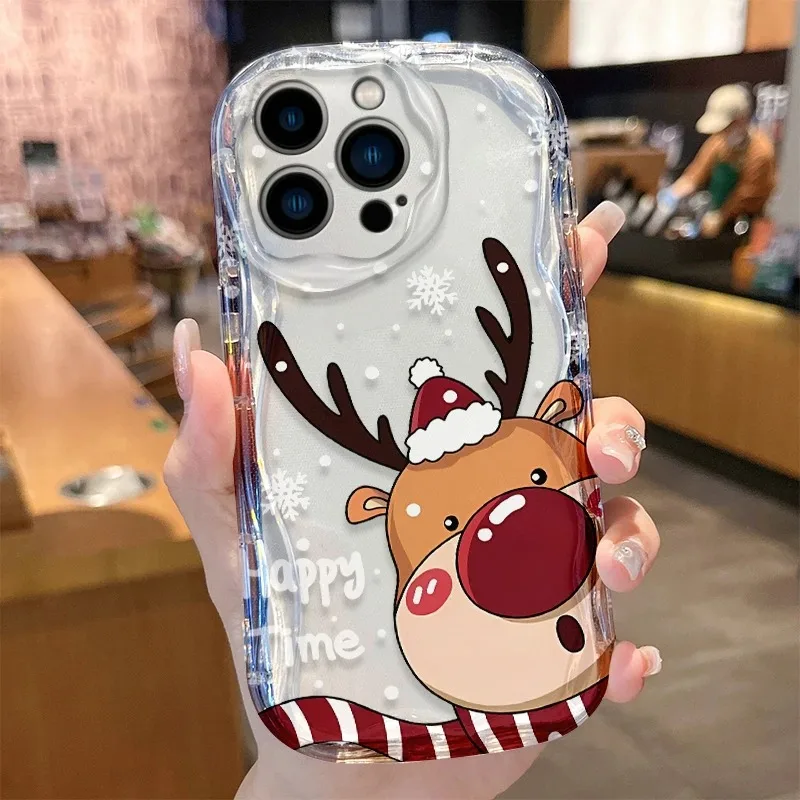 Christmas Pattern Case for iPhone 17 Air 16 Pro  15 14 Pro Max 13 12 Mini 11 XS X XR 8 7 Plus Silicone Shockproof Cover Funda