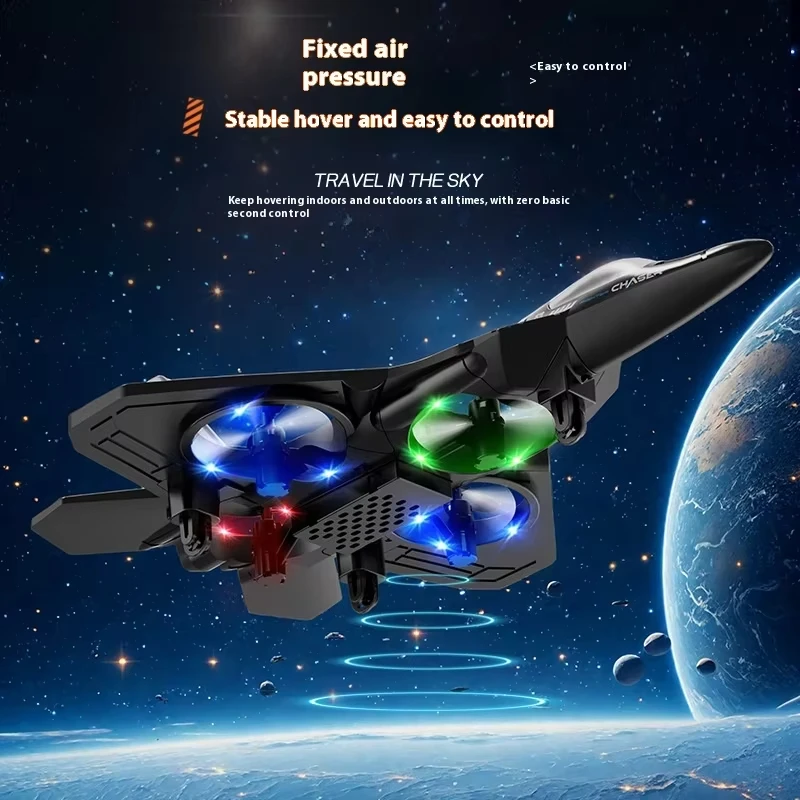 Ulepszony, odporny na uderzenia dron RC w kształcie myśliwca z pianki z kolorowymi światłami LED, model lotniczy, zabawka, prezent dla chłopców i dzieci, rok 2025.