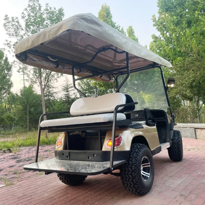 2026 2 Seater Electric Golf Cart All Terrain Golf Buggy Lithium Battery For Villa Golf Course 12 Inch Tires Rain Cover Bumper