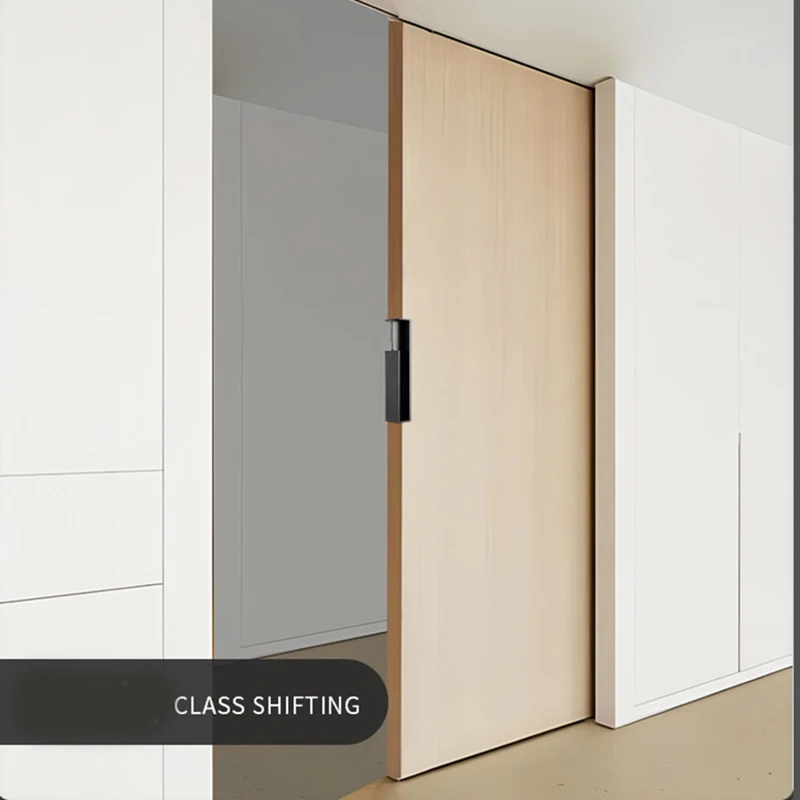 Privacy Pocket Door Handle Built-in Sliding Door Hardware Handle Anti-collision Aluminum Alloy black sliding door handle