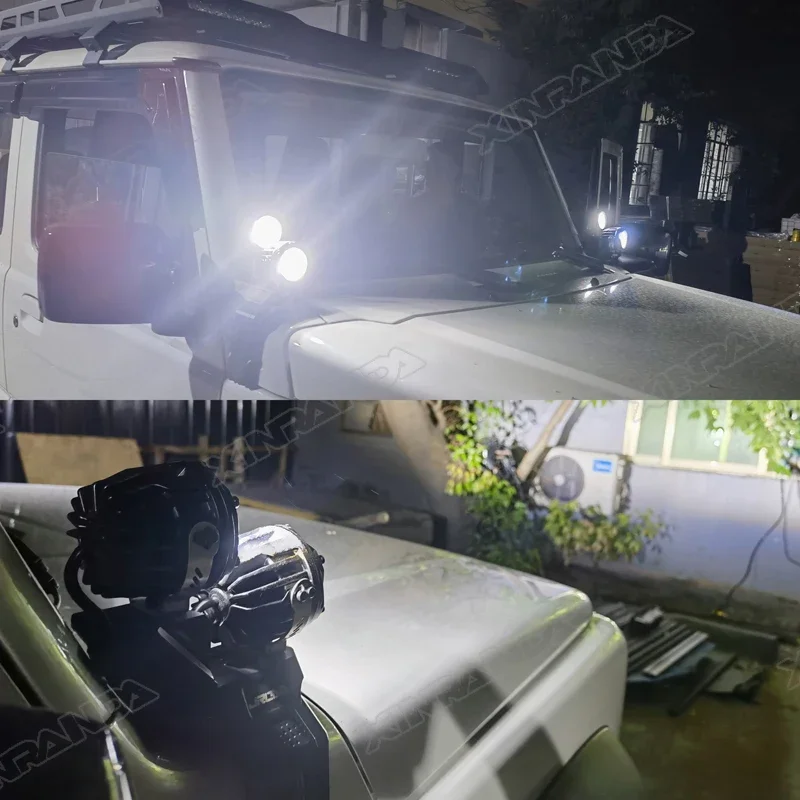 Aluminum A-Pillar Light Bracket Kit, 4 LED Lights Double Brackets for Suzuki Jimny JB64 JB74 2018-2021 3-Door 5-Door, Off-Road view 5
