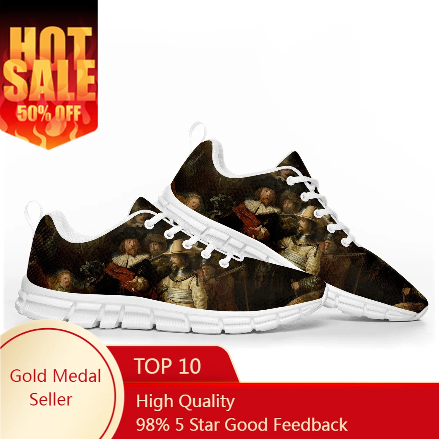 

Rembrandt van Rijn De Nachtwacht Sports Shoes Mens Womens Teenager Customized Sneakers Casual Couple