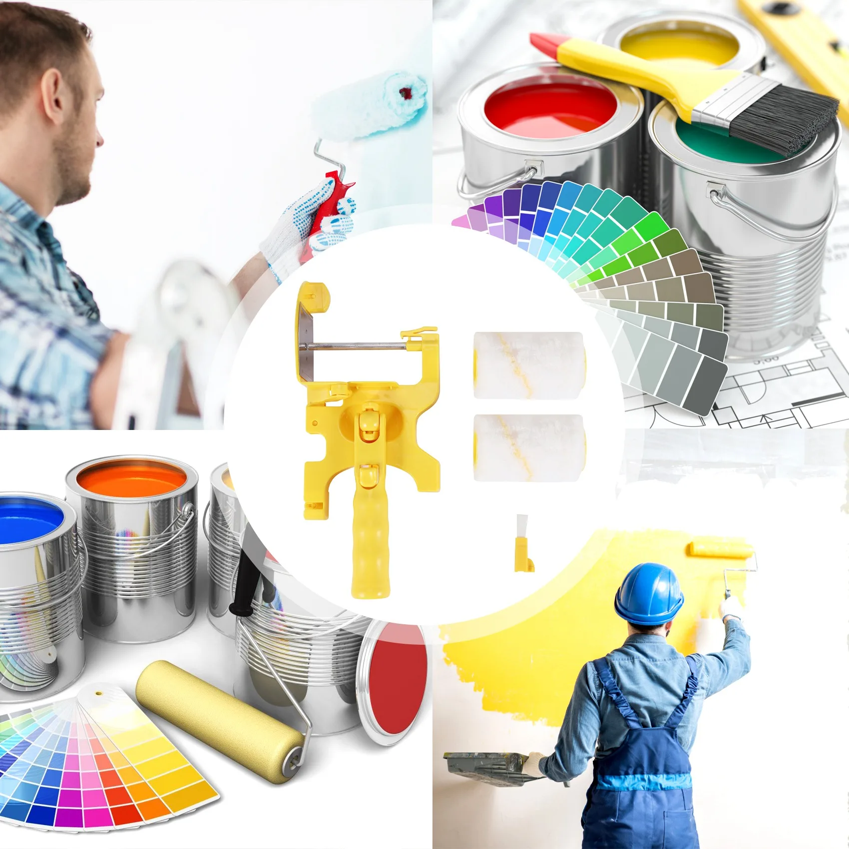 A67P-Clean Cut Paint Edger Roller Brush Wall Ceiling Door Painting Roller Brush Painting Edging Tools For Wall Ceiling Door