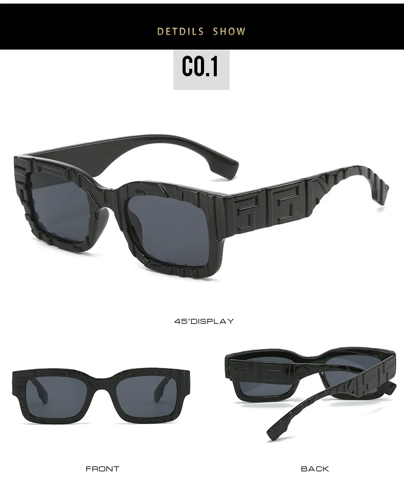 Personalisierte Sonnenbrille mit quadratischem Charakter, literarische Jelly-Farbe, Hipster-Street-Style-Sonnenbrille, Alltagsaccessoires für Damen – Detail 7
