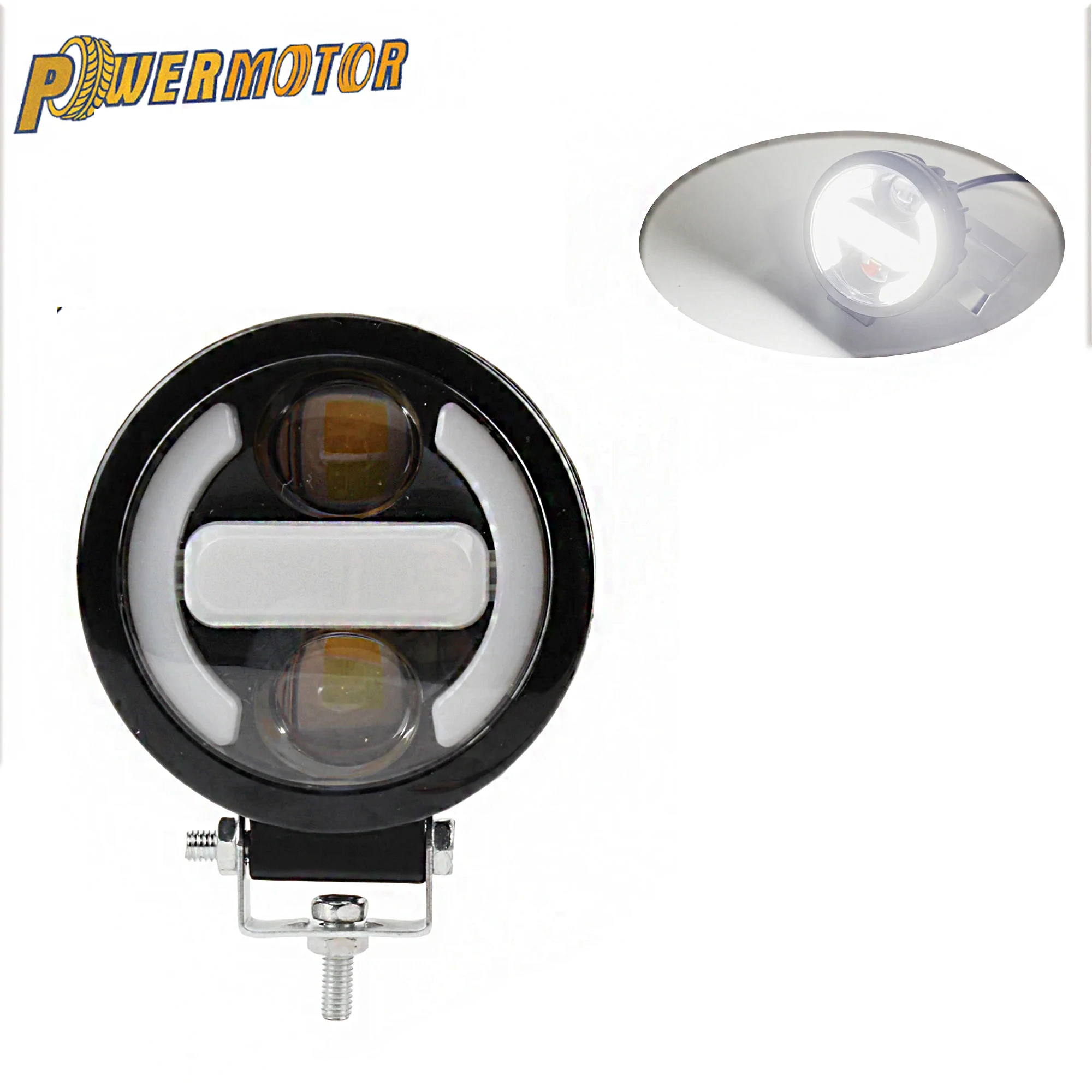 

Powermotor Motorcycle Additional LED Spotlight 3.5 inch White Yellow Light Hi/Lo Driving Fog Lamp ATV Motorbike Accessories