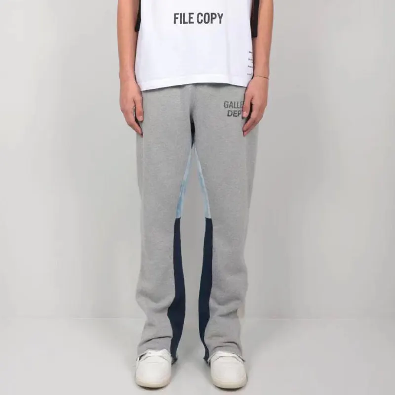 Gallery dept hand-painted splashing ink splicing drawstring high street micro-pull casual sweatpants