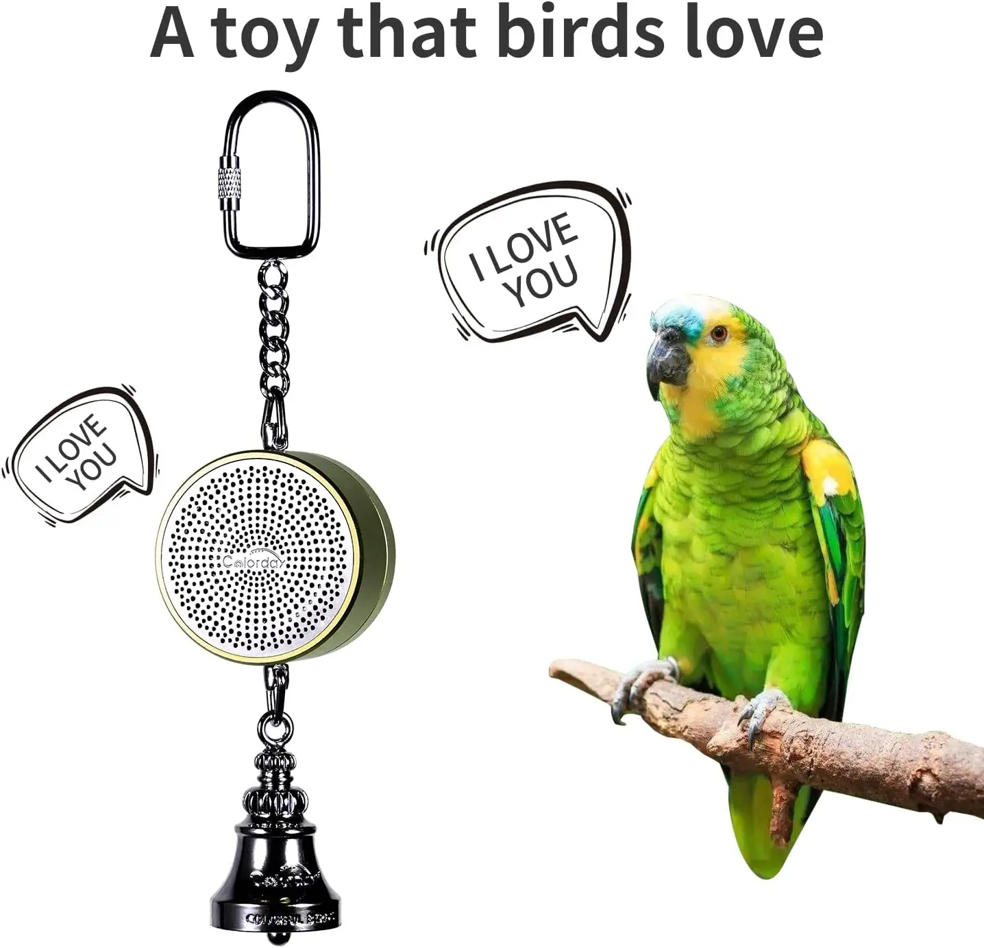 Parrot Toys to Teaching Training Bird Talking Coach Interactive Recording Playback Retell Electronic Voice Chewing Tearing  Bell