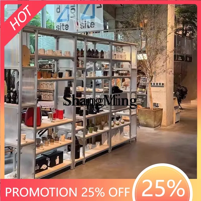 

FG good-looking Simple Modern Ocean Panel Display Rack Mall Supermarket Aluminum Profile Shelf Household Storage Rack