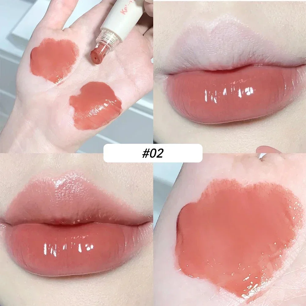 Glossy Mirror Tea Red Liquid Lipstick Crystal-frozen Glossy Lip Glaze Waterproof Long Lasting Lip Gloss Doodle Lip trucco coreano