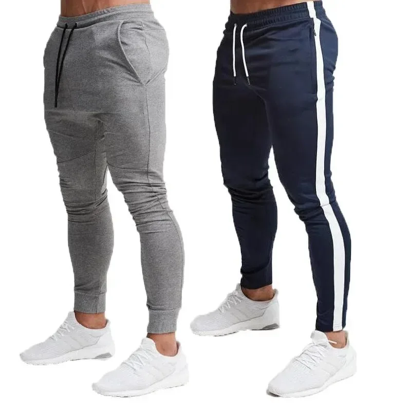 

Men Long Pants Pencil Pant Casual Elastic Waist Lace Up Simple Slim Fit Splice Regular Autumn Winter 2025 New Straight Trousers