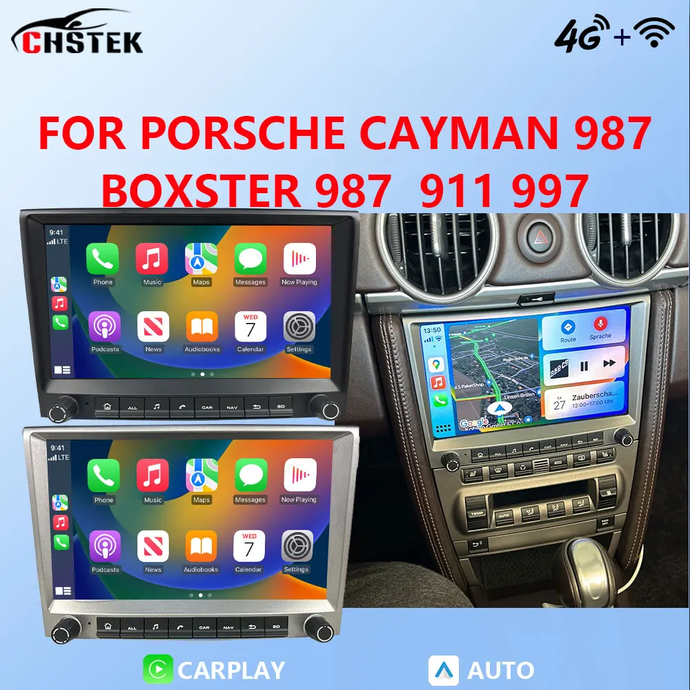 

CHSTEK Car Radio Android 13 Carplay For Porsche Cayman Boxster 911 987 997 2004-2013 Navigation Bluetooth WIFI 4G Auto Stereo