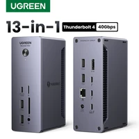 UGREEN Thunderbolt4 estación de acoplamiento 13 en 1 HUB USB 40Gbps 90W 4K @ 60Hz 8K @ 30Hz DP 2,5GbE SD y TF 4,0 3,5mm para MacBook Dell Laptop