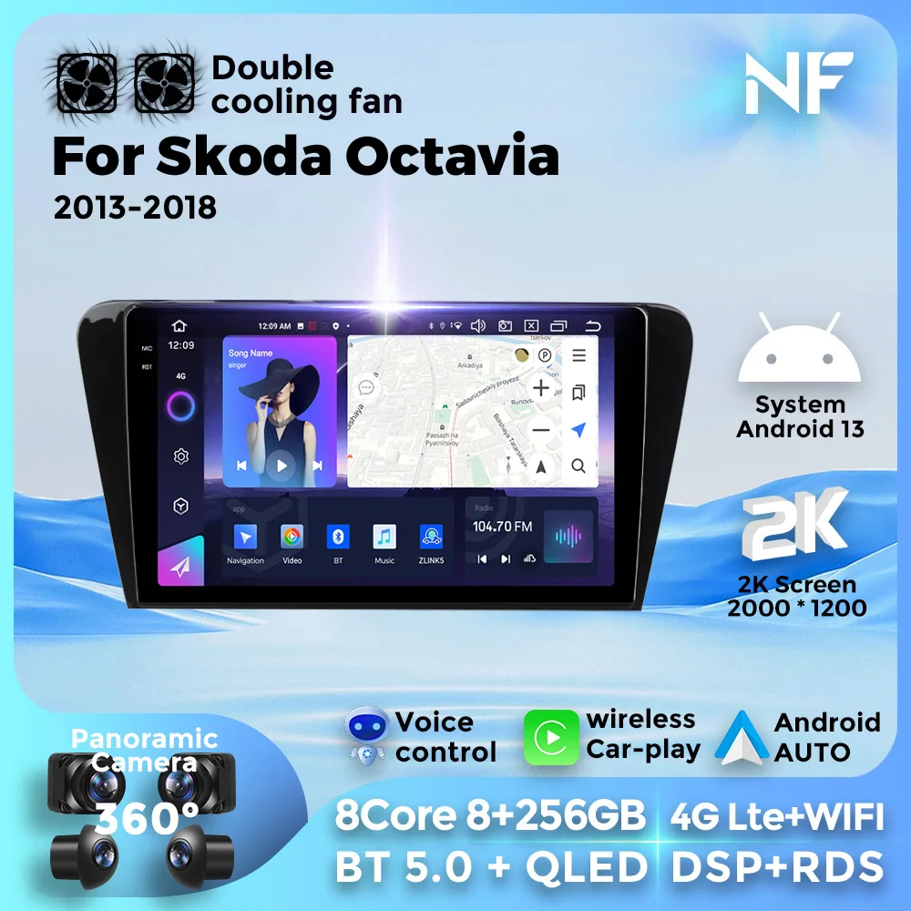 

Автомобильный радиоприемник Android для Volkswagen SKODA Octavia 3 A7 2013-2018 BT 4G WIFI беспроводной CarPlay мультимедийный плеер Навигация стерео